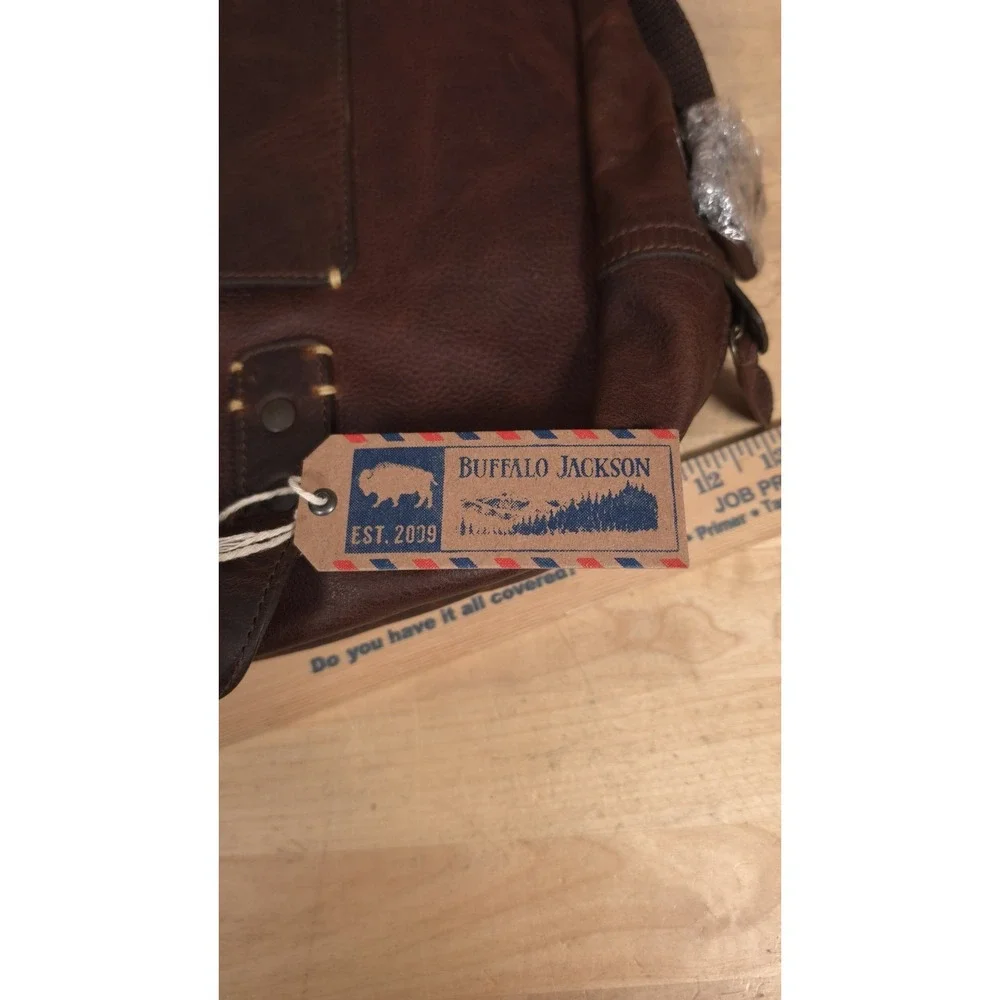 Buffalo Jackson Trading Co. Walker Leather Duffle Bag Vintage Oak